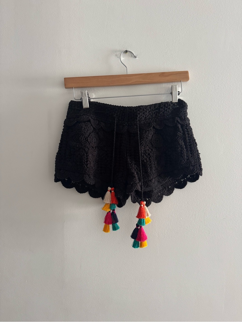 Surf Gypsy Black Lace Crochet Shorts